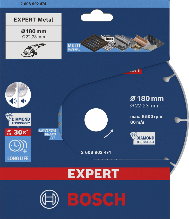 Diamantový řezný kotouč Bosch EXPERT na kov 180 mm.